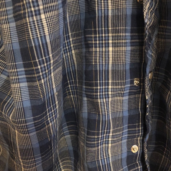 Vintage Stage II Western Plaid lightweight Pearl Snap Shirt Fancy sparkle 16 34 - Picture 4 of 15